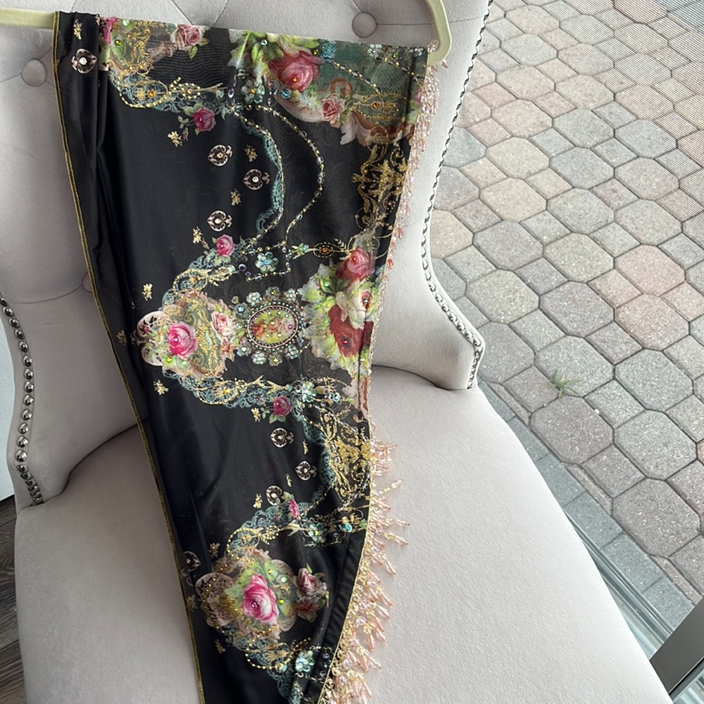 Michal Negrin boutique collection. Never worn. Adorned with swarovski crystals.